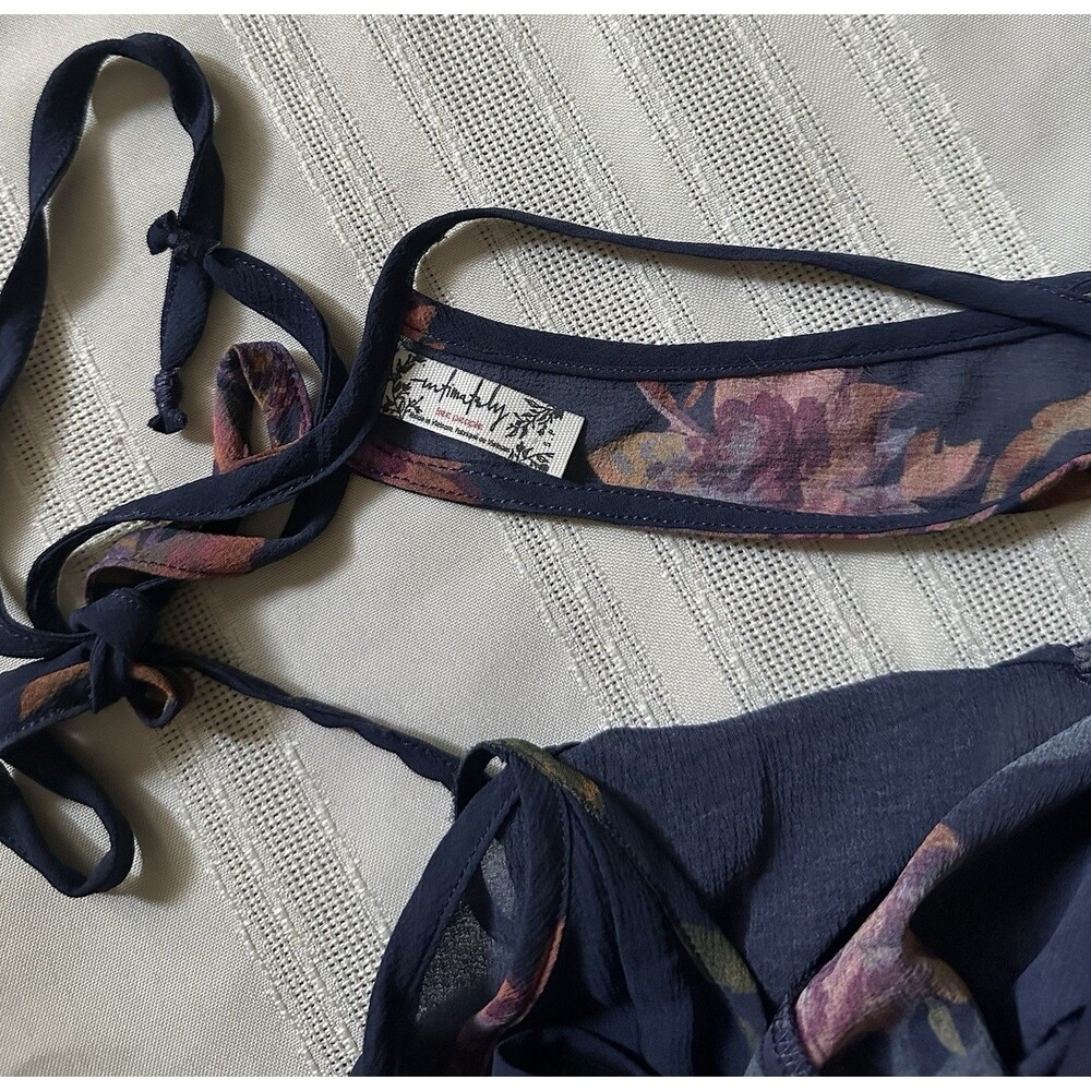 Free People Intimately "Icing On Top" Romper Size S Navy Blue Floral Print - Picture 12 of 16